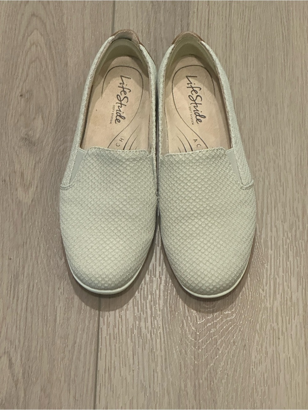 Life Stride Women's Slip-On Flats in Light Cream